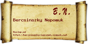 Bercsinszky Nepomuk névjegykártya